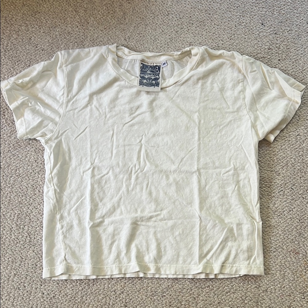 Jungmaven Crop Lorel Tee size medium Washed white